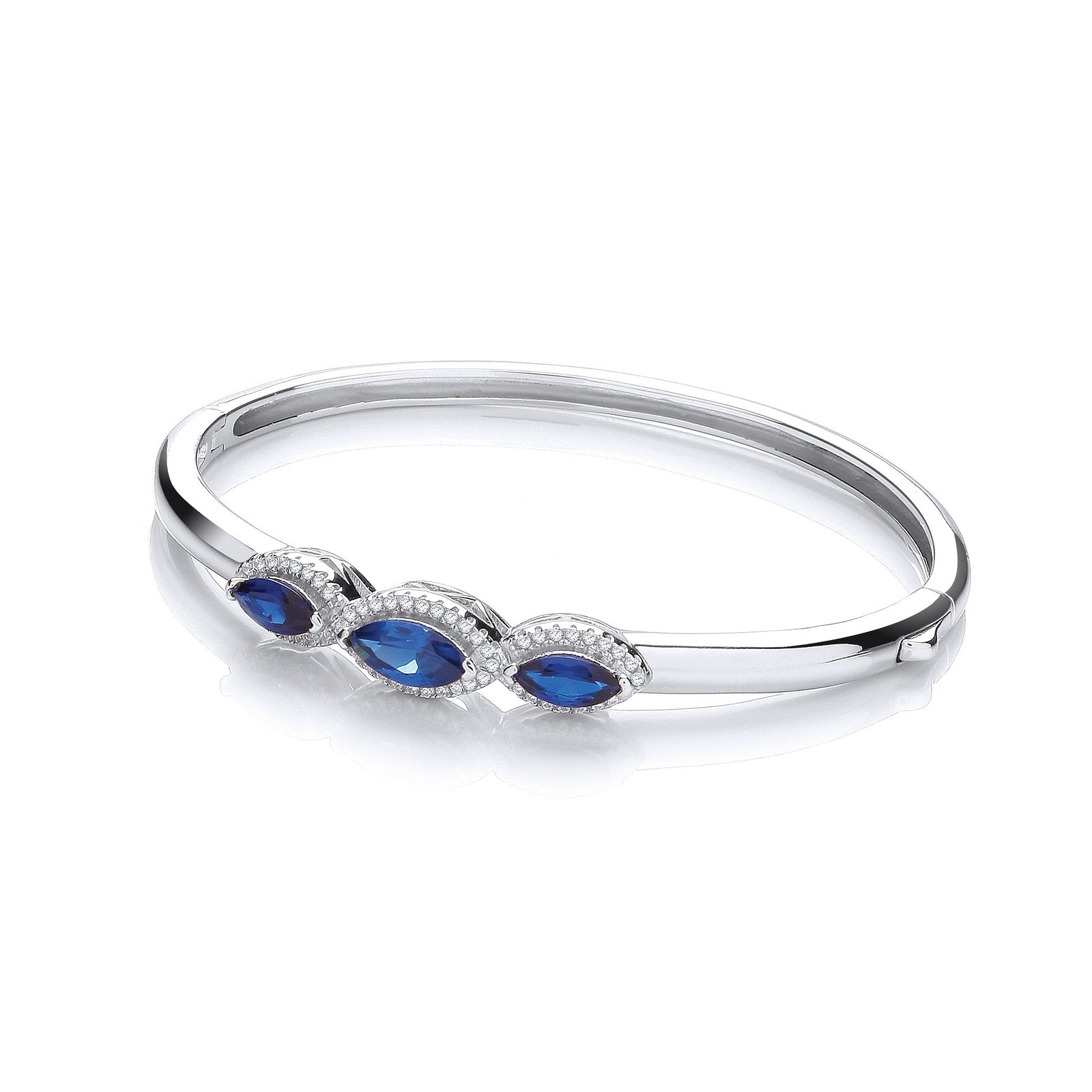 Three Azure Blue Marquise Cubic Zirconia Bangle - Luxury Watch - Certified Authentic – Luxury Watch by Imperial Time U